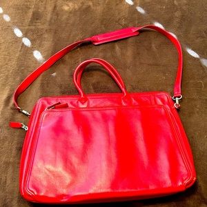 Levenger red briefcase